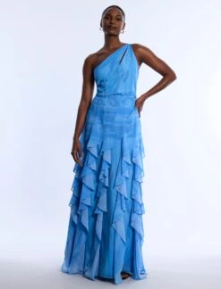 BCBGMAXAZRIA Printed One Shoulder Gown -BCBGMAXAZRIA Shop 791077 9125 1