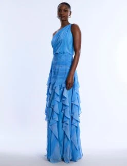 BCBGMAXAZRIA Printed One Shoulder Gown -BCBGMAXAZRIA Shop 791077 9125 3