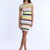 BCBGMAXAZRIA Stripe Knit Off-Shoulder Dress
