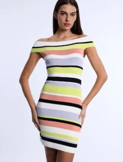 BCBGMAXAZRIA Stripe Knit Off-Shoulder Dress 11 BCBGMAXAZRIA Stripe Knit Off-Shoulder Dress -BCBGMAXAZRIA Shop 791086 9220 1