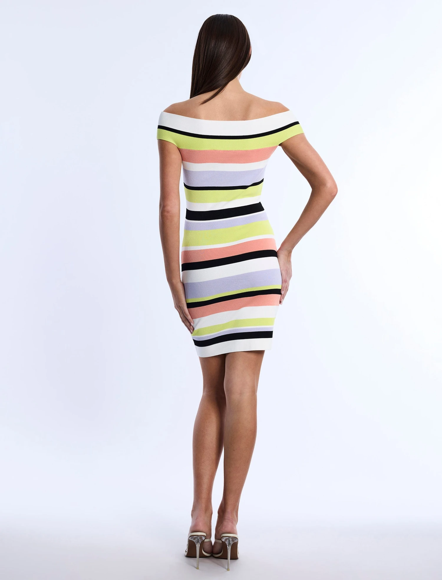 BCBGMAXAZRIA Stripe Knit Off-Shoulder Dress 2 BCBGMAXAZRIA Stripe Knit Off-Shoulder Dress - Image 2
