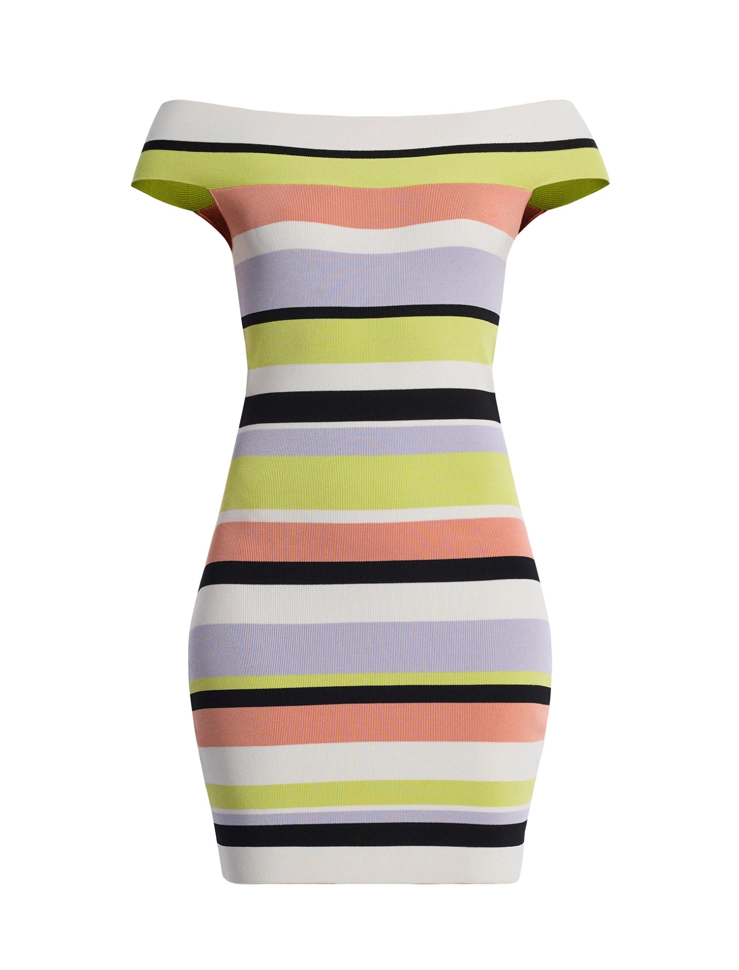 BCBGMAXAZRIA Stripe Knit Off-Shoulder Dress 8 BCBGMAXAZRIA Stripe Knit Off-Shoulder Dress - Image 8