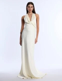BCBGMAXAZRIA Cowl Neck Halter Gown -BCBGMAXAZRIA Shop 791094 9112 1