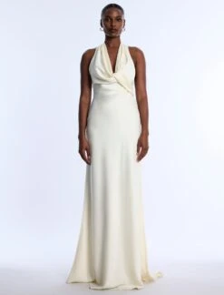 BCBGMAXAZRIA Cowl Neck Halter Gown -BCBGMAXAZRIA Shop 791094 9112 AltModel 1