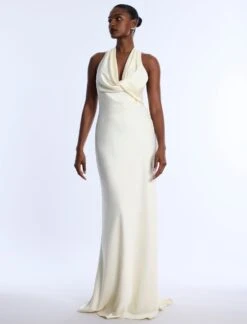 BCBGMAXAZRIA Cowl Neck Halter Gown -BCBGMAXAZRIA Shop 791094 9112 AltModel 4