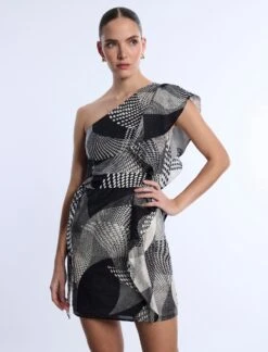 BCBGMAXAZRIA One Shoulder Flounce Mini -BCBGMAXAZRIA Shop 791121 9123 4