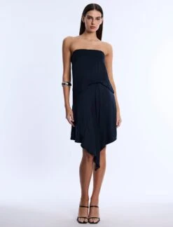BCBGMAXAZRIA Strapless Drape Dress
