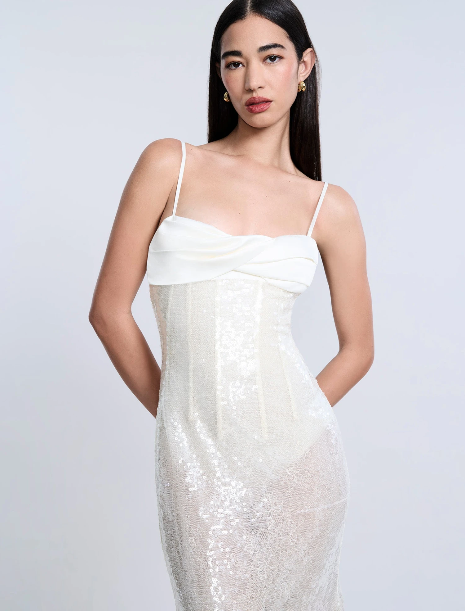 BCBGMAXAZRIA Sequin Lace Gusset Gown 8 BCBGMAXAZRIA Sequin Lace Gusset Gown - Image 8