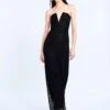 BCBGMAXAZRIA Lace Strapless V Neckline Gown