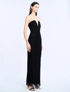 BCBGMAXAZRIA Lace Strapless V Neckline Gown -BCBGMAXAZRIA Shop 79114146 199 2