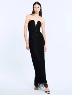 BCBGMAXAZRIA Lace Strapless V Neckline Gown -BCBGMAXAZRIA Shop 79114146 199 4