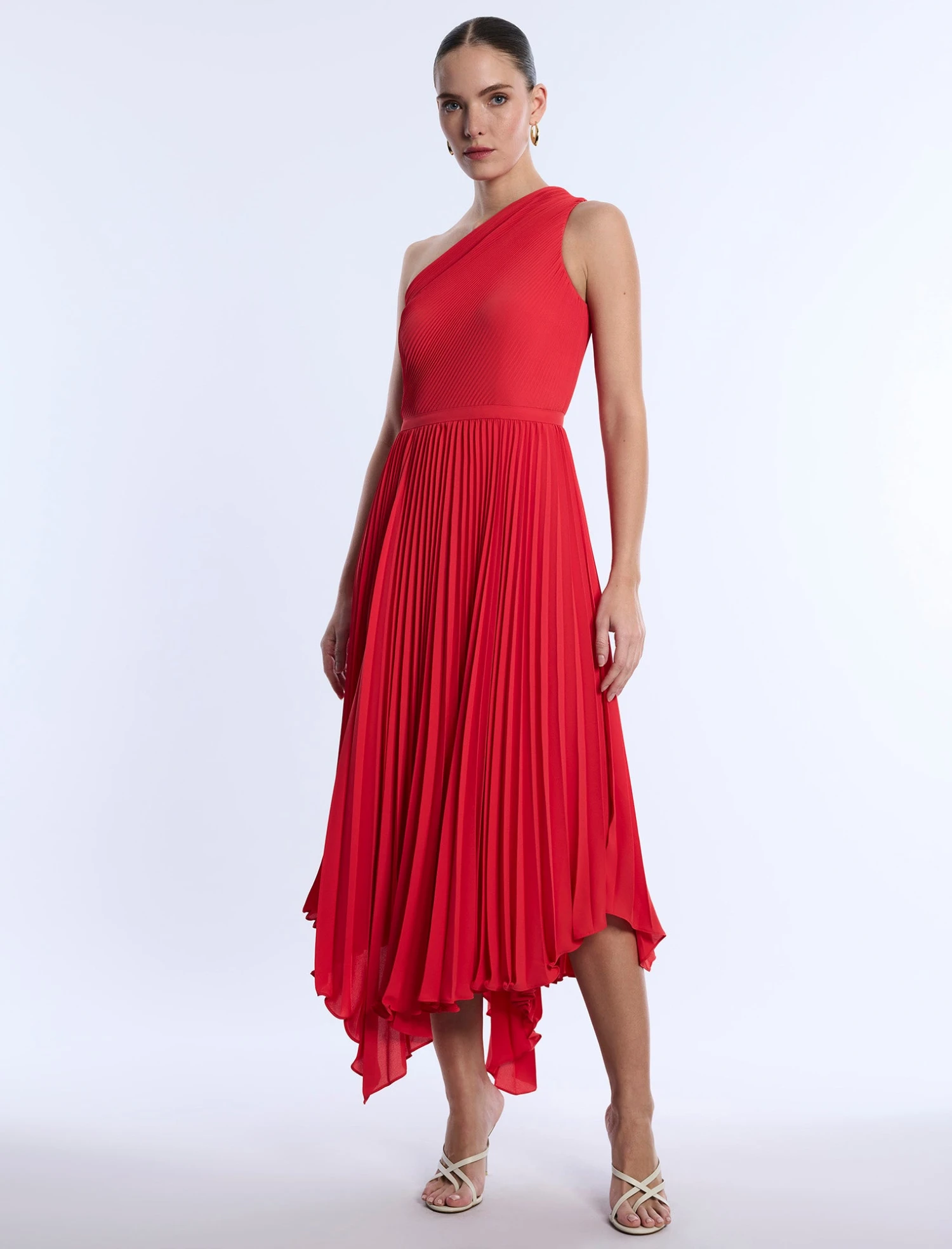 BCBGMAXAZRIA One Shoulder Pleated Dress 4 BCBGMAXAZRIA One Shoulder Pleated Dress - Image 4