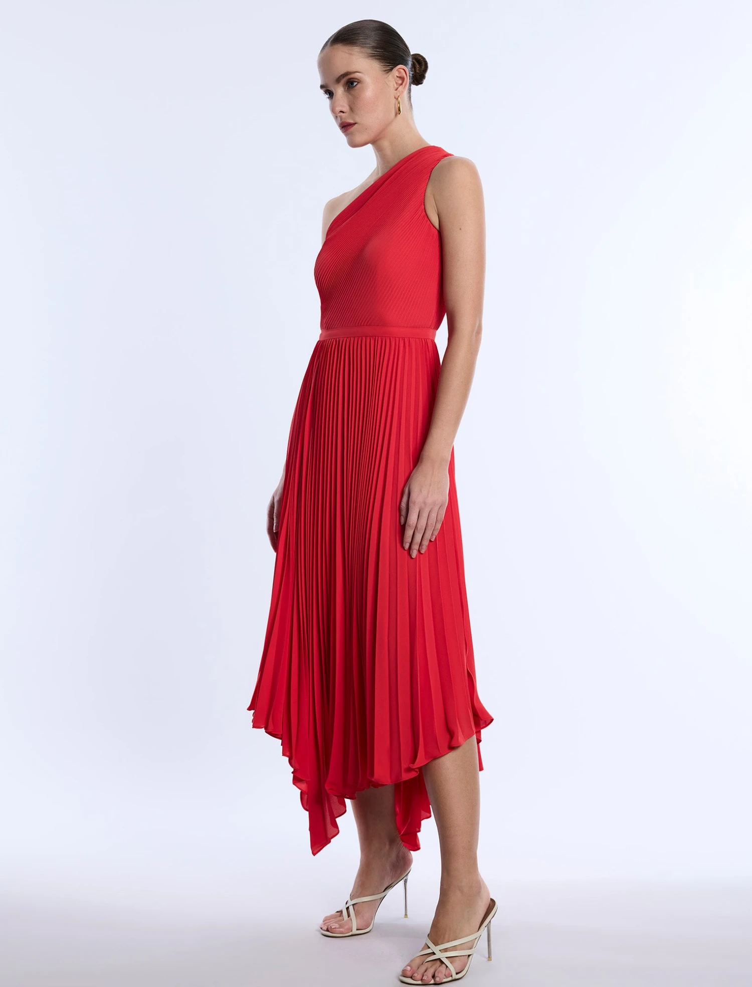 BCBGMAXAZRIA One Shoulder Pleated Dress 3 BCBGMAXAZRIA One Shoulder Pleated Dress - Image 3