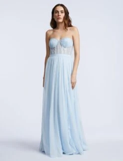 BCBGMAXAZRIA Lace Bodice Chiffon Rufle Gown -BCBGMAXAZRIA Shop 79114214 9245 6