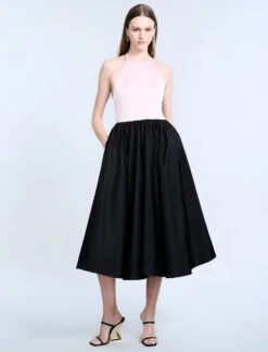 BCBGMAXAZRIA Halter Tea Length Dress