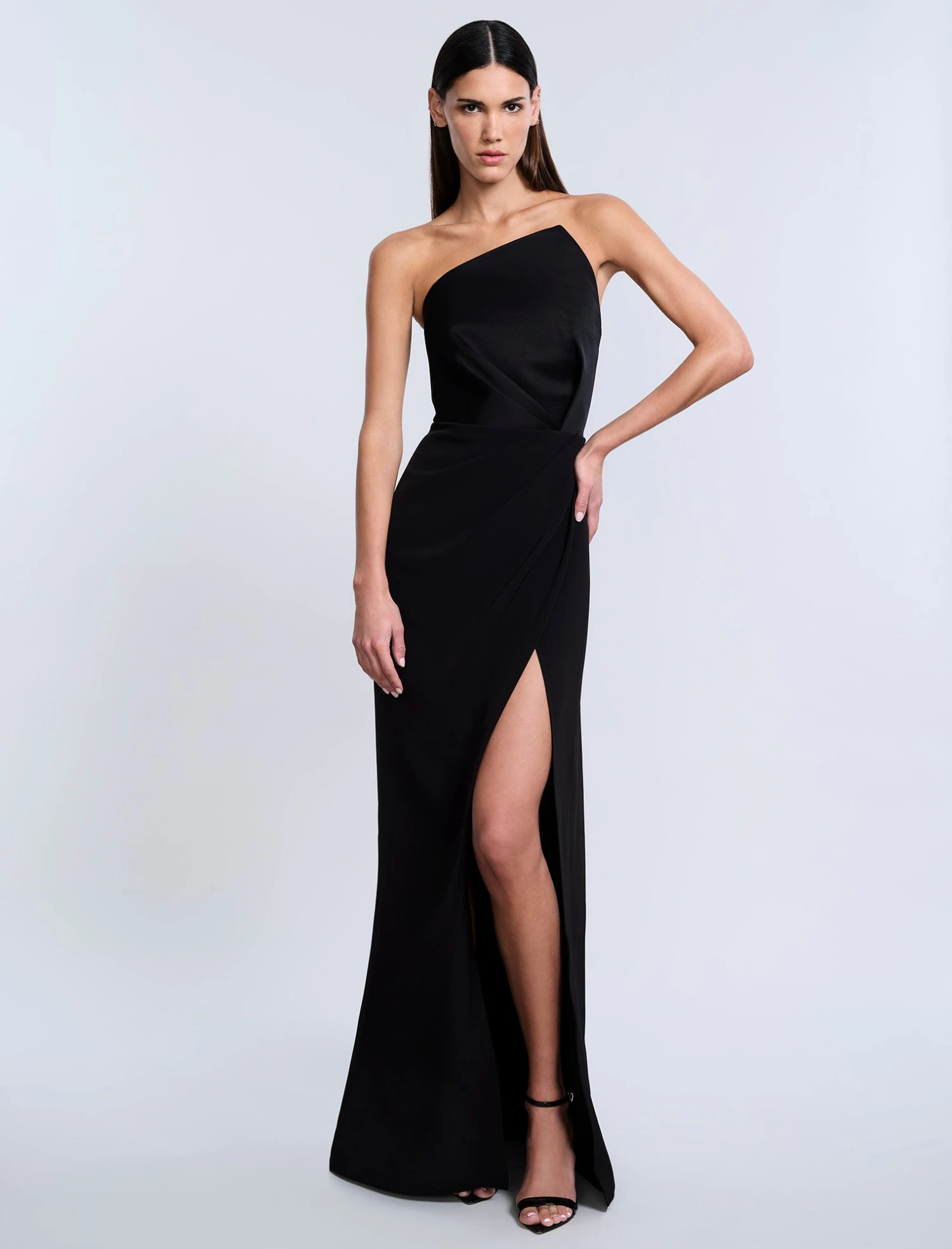 BCBGMAXAZRIA High Draped Slit Gown 1 BCBGMAXAZRIA High Draped Slit Gown