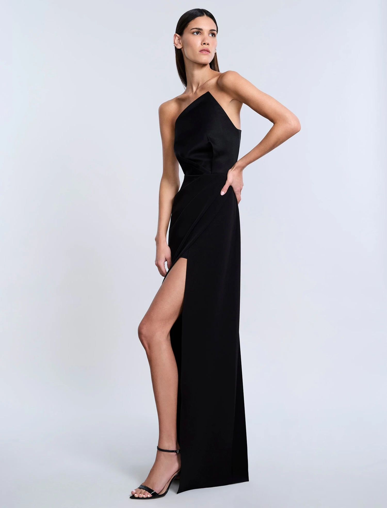 BCBGMAXAZRIA High Draped Slit Gown 3 BCBGMAXAZRIA High Draped Slit Gown - Image 3