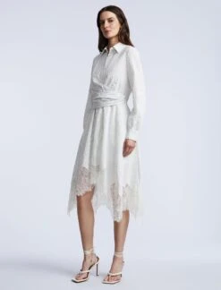 BCBGMAXAZRIA Stripe Shirt Dress With Lace -BCBGMAXAZRIA Shop 79114237 9112 6