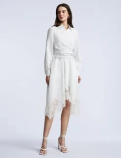 BCBGMAXAZRIA Stripe Shirt Dress With Lace -BCBGMAXAZRIA Shop 79114237 9112 7