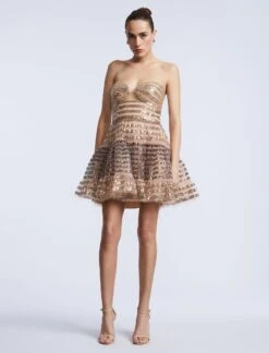 BCBGMAXAZRIA Ombre Sequin Dreess