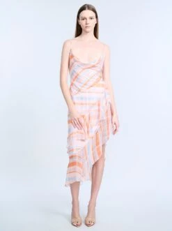 BCBGMAXAZRIA Cowl Neck Ruffle Dress