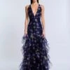 BCBGMAXAZRIA Printed Organza Gown