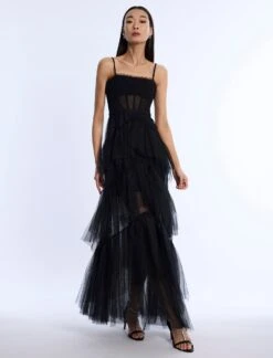 BCBGMAXAZRIA Oly Tiered Ruffle Tulle Evening Gown -BCBGMAXAZRIA Shop 79114281 199 4