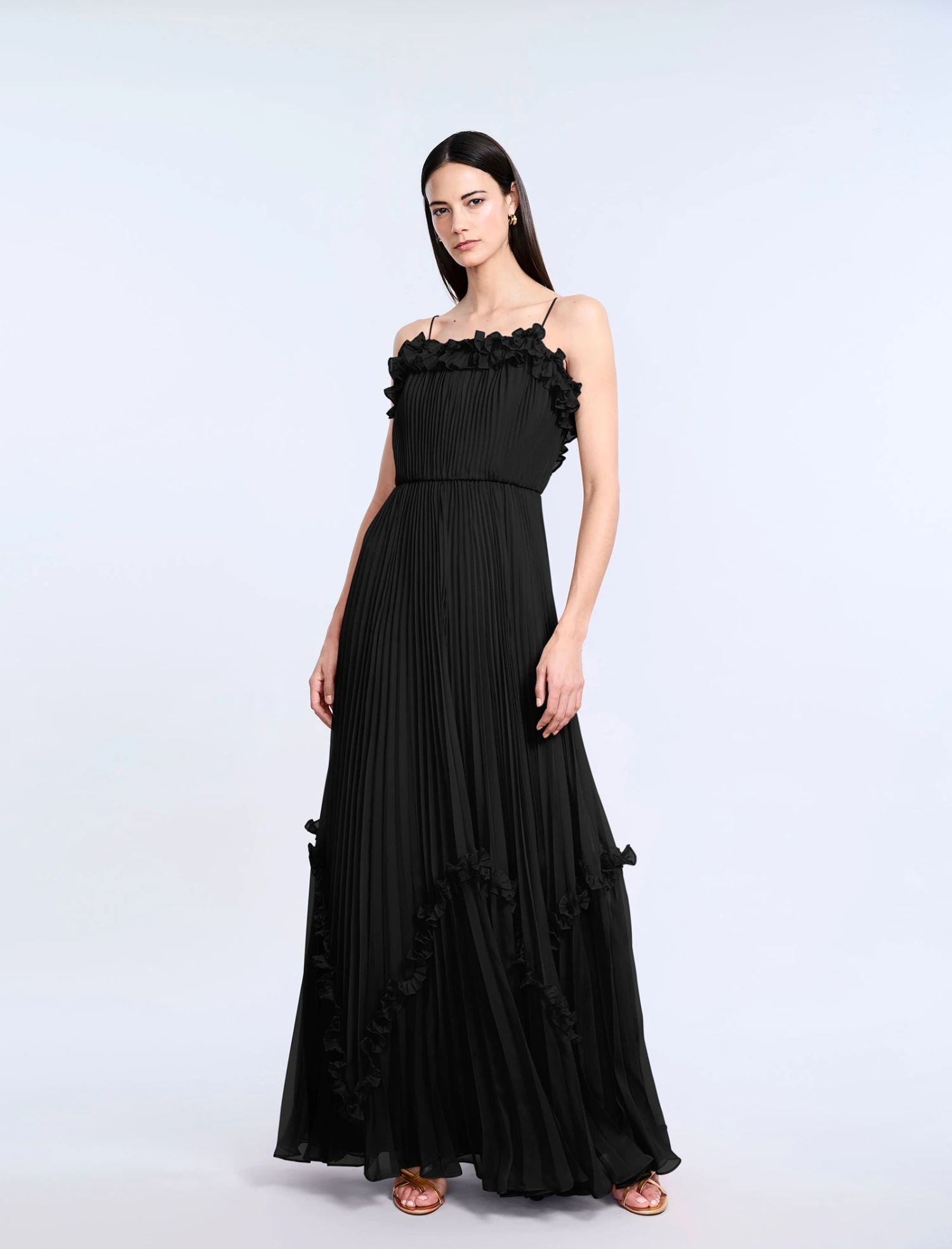 BCBGMAXAZRIA Shirring Ruffle Gown 6 BCBGMAXAZRIA Shirring Ruffle Gown - Image 6