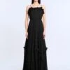 BCBGMAXAZRIA Shirring Ruffle Gown