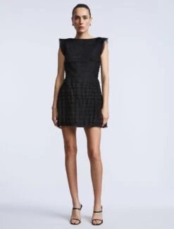 BCBGMAXAZRIA Tulle Tiered Mini Dress