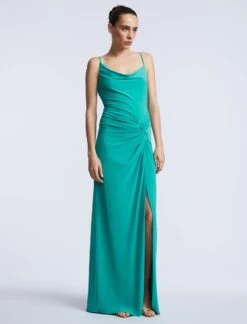 BCBGMAXAZRIA Cowl Draped Gown With Twist -BCBGMAXAZRIA Shop 79114306 9241 3