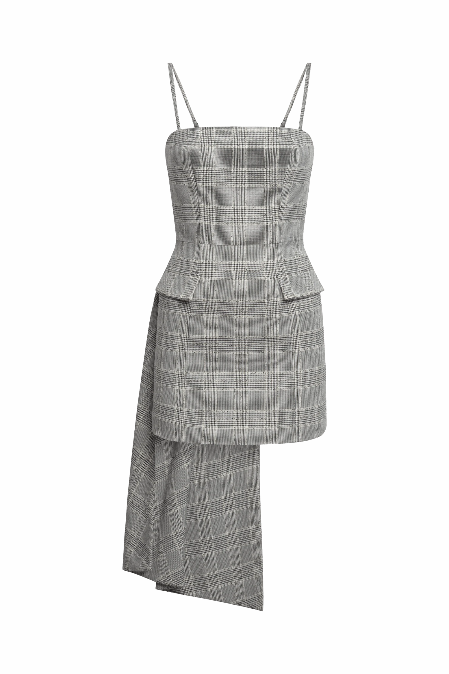 BCBGMAXAZRIA Glen Plaid Dress With Drape 9 BCBGMAXAZRIA Glen Plaid Dress With Drape - Image 9