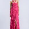 BCBGMAXAZRIA Ruffle Chiffon Gown