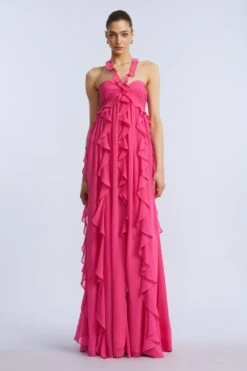 BCBGMAXAZRIA Ruffle Chiffon Gown -BCBGMAXAZRIA Shop 79114827 9390 5