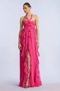BCBGMAXAZRIA Ruffle Chiffon Gown -BCBGMAXAZRIA Shop 79114827 9390 6