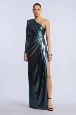 BCBGMAXAZRIA Strong Shoulder Gown