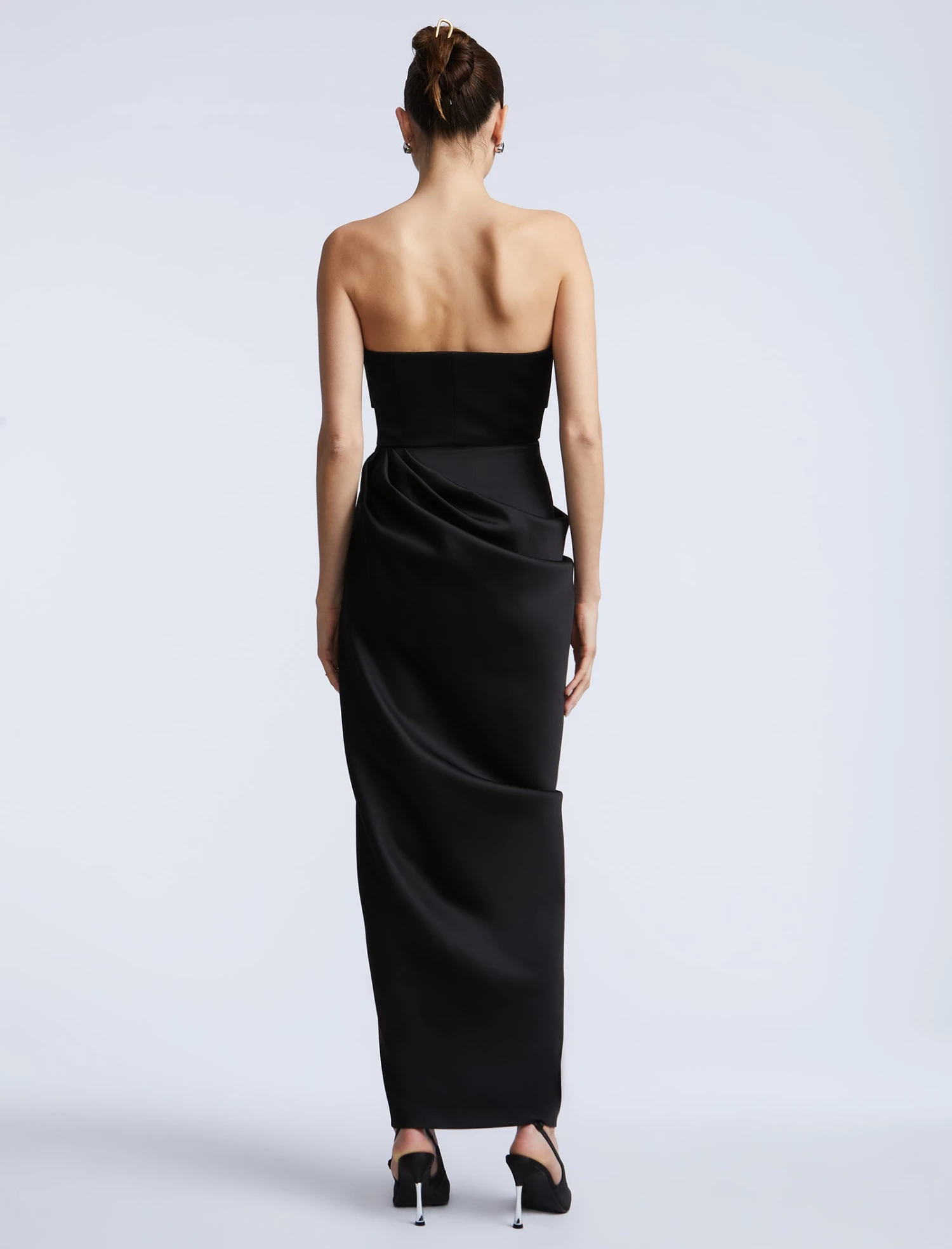 BCBGMAXAZRIA Solid Bodice Wrap Skirt Gown 2 BCBGMAXAZRIA Solid Bodice Wrap Skirt Gown - Image 2