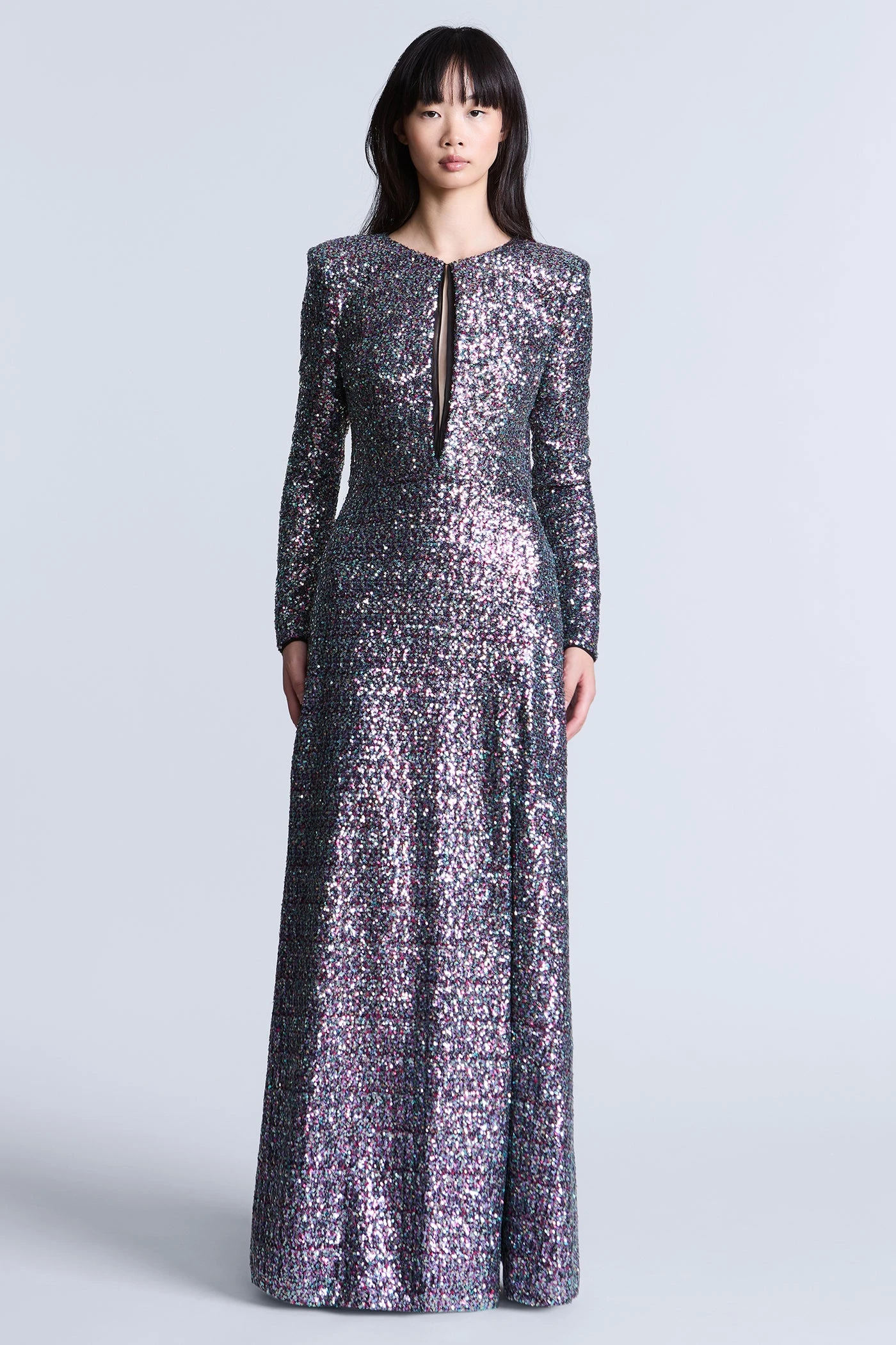 BCBGMAXAZRIA Long Sleeve Sequin Gown 1 BCBGMAXAZRIA Long Sleeve Sequin Gown