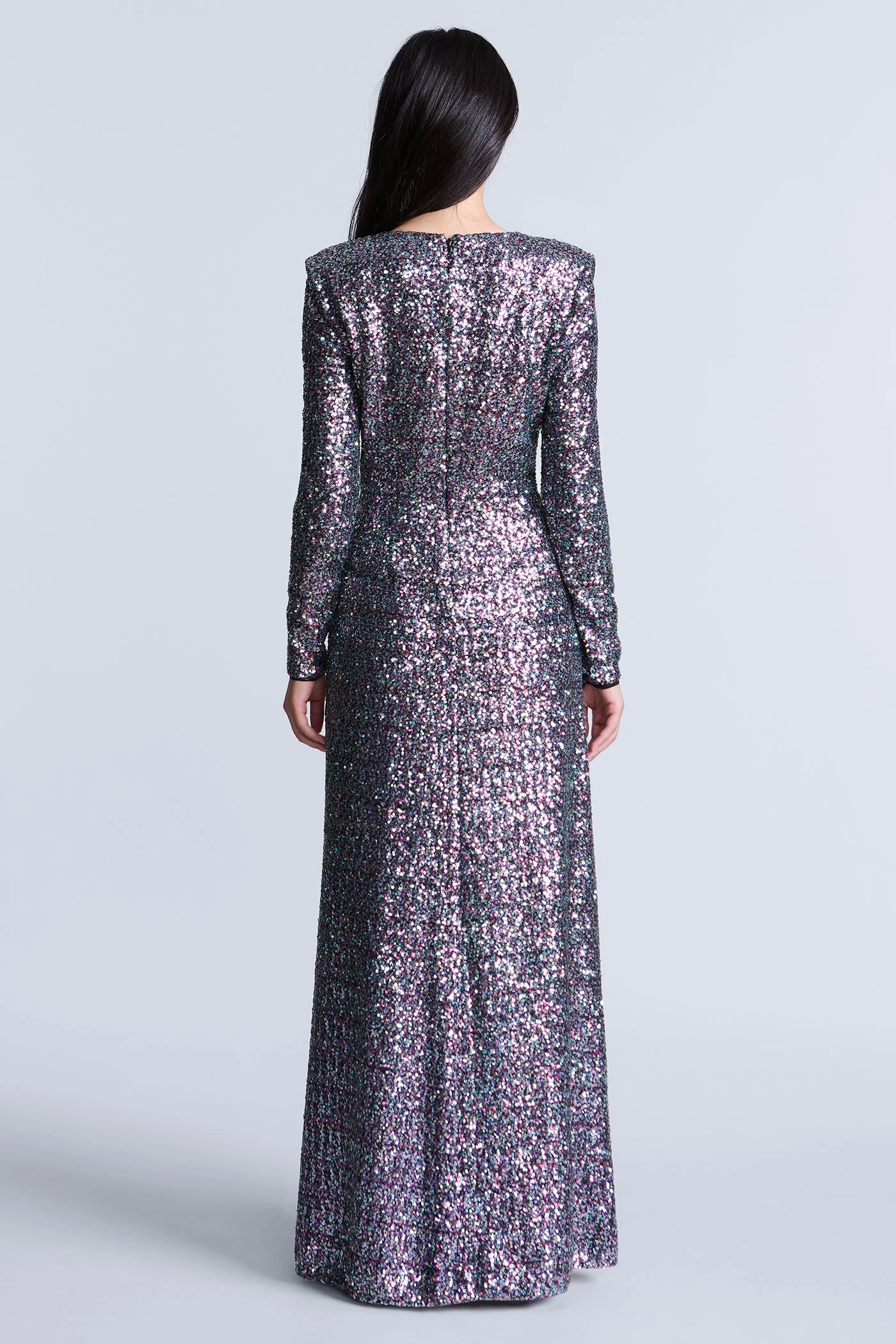 BCBGMAXAZRIA Long Sleeve Sequin Gown 2 BCBGMAXAZRIA Long Sleeve Sequin Gown - Image 2