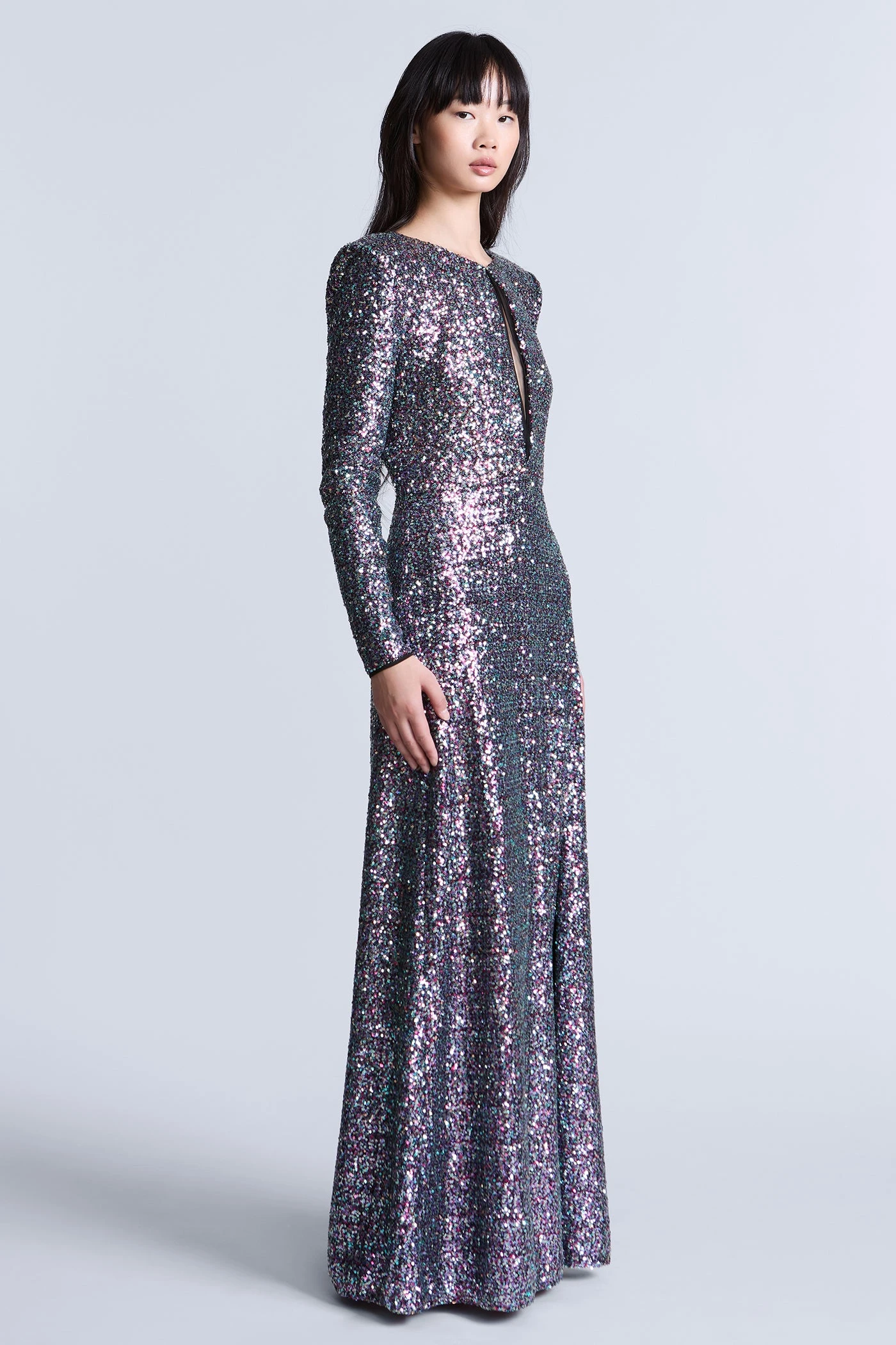 BCBGMAXAZRIA Long Sleeve Sequin Gown 3 BCBGMAXAZRIA Long Sleeve Sequin Gown - Image 3