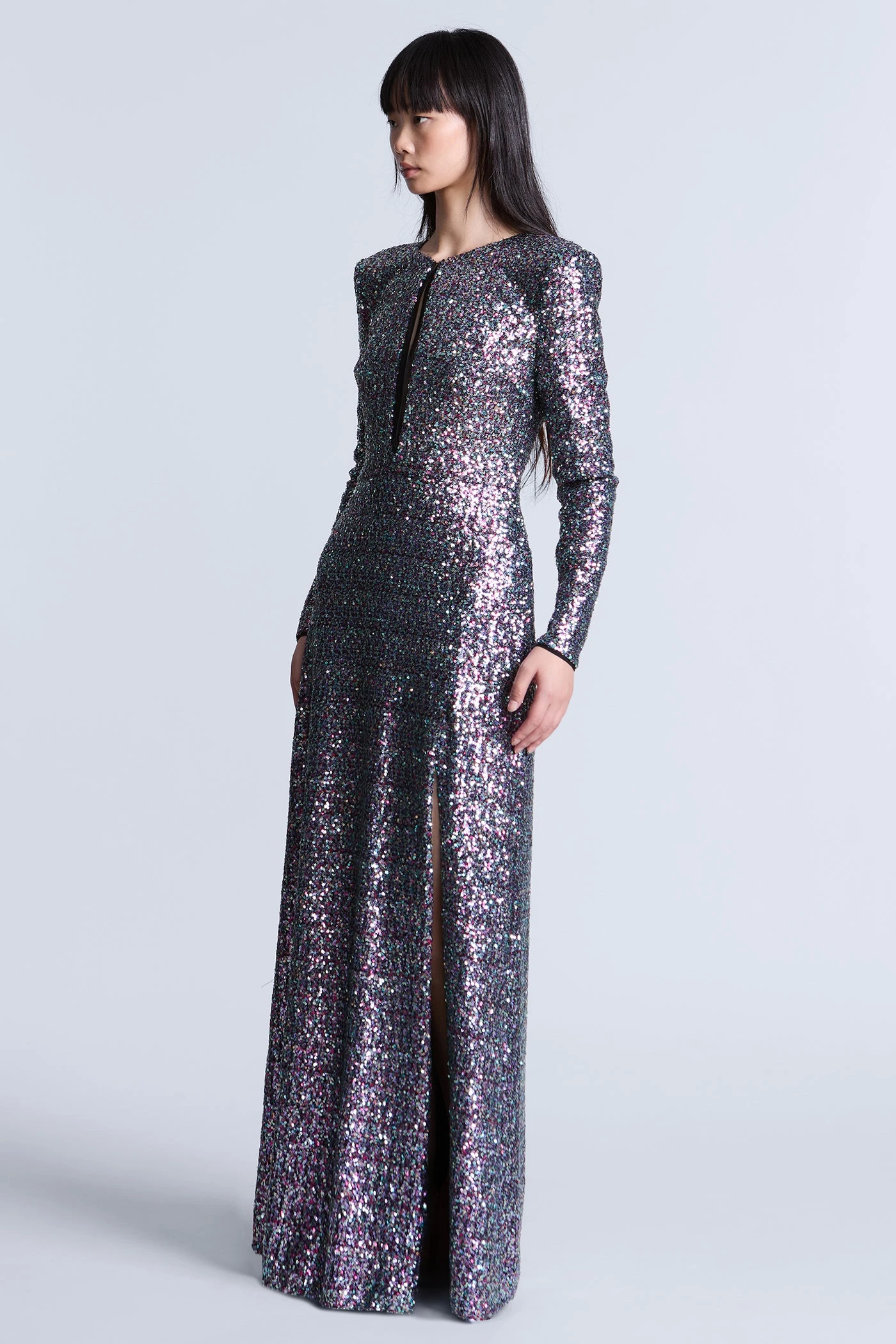 BCBGMAXAZRIA Long Sleeve Sequin Gown 5 BCBGMAXAZRIA Long Sleeve Sequin Gown - Image 5