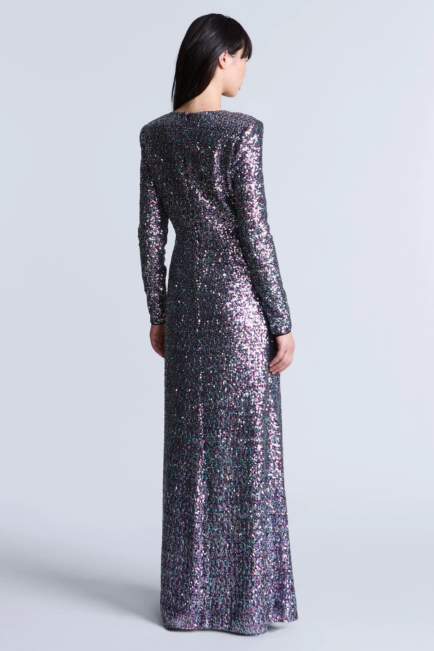 BCBGMAXAZRIA Long Sleeve Sequin Gown 7 BCBGMAXAZRIA Long Sleeve Sequin Gown - Image 7