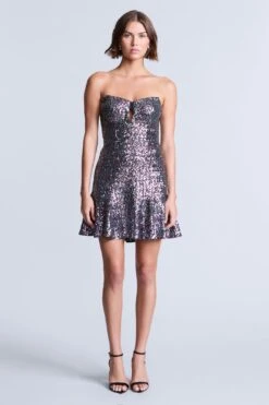 BCBGMAXAZRIA Strapless Sequin Mini Dress