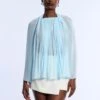 BCBGMAXAZRIA Pleated Sheer Blouse
