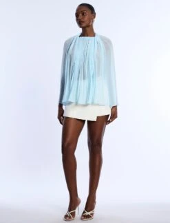 BCBGMAXAZRIA Pleated Sheer Blouse 13 BCBGMAXAZRIA Pleated Sheer Blouse -BCBGMAXAZRIA Shop 792003 814 4