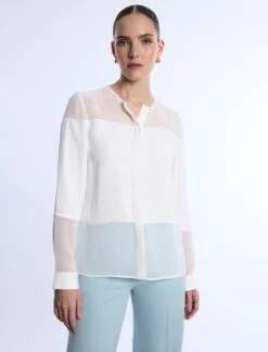 BCBGMAXAZRIA Sheer Panel Blouse -BCBGMAXAZRIA Shop 792042 9112 5