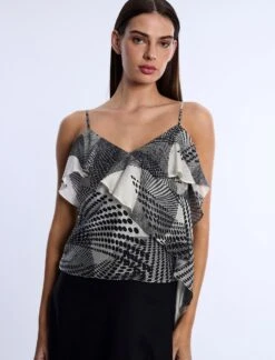 BCBGMAXAZRIA Printed Flounce Cami -BCBGMAXAZRIA Shop 792100 9124 5