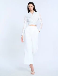 BCBGMAXAZRIA Lace Stripe Tie Back Top -BCBGMAXAZRIA Shop 79214244 9204 1