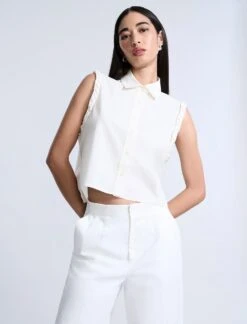 BCBGMAXAZRIA Braided Button Down Shirt