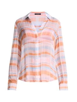BCBGMAXAZRIA Chiffon Plaid Blouse -BCBGMAXAZRIA Shop 79214249 9246 7